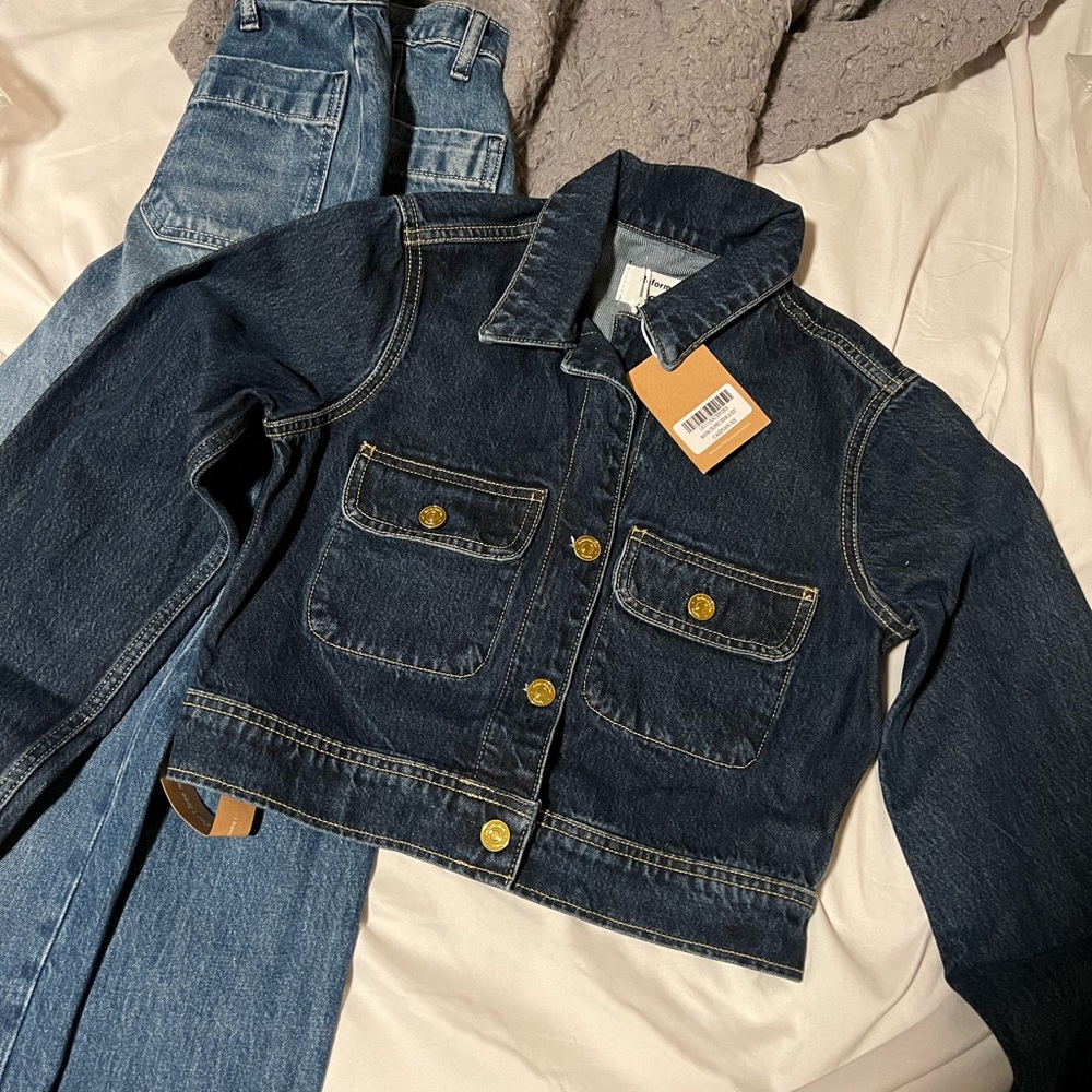 Reformation Marina Cropped Denim Jacket